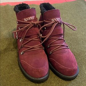 Sporto Burgundy Ankle Boots